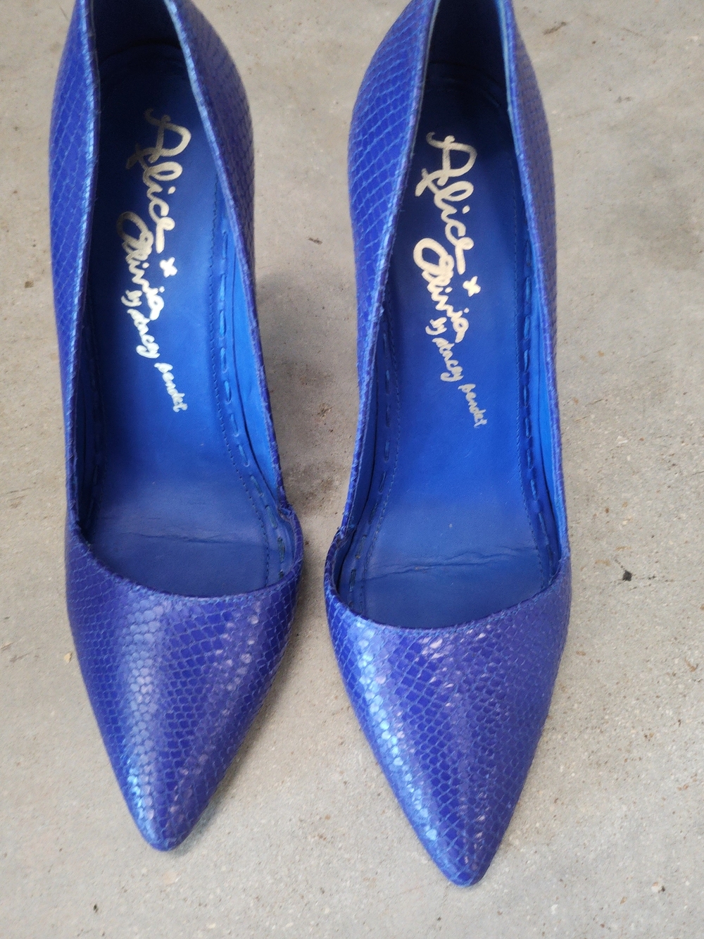 Alice + Olivia Cobalt Blue Pointed-Toe Pumps